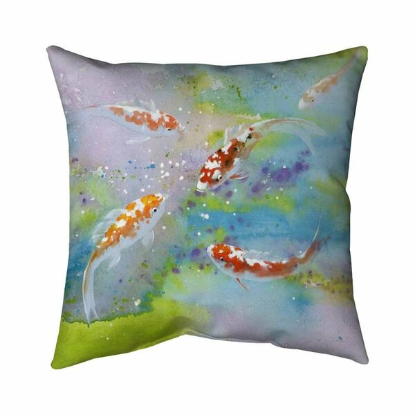 Fondo 26 x 26 in. Four Koi Fish Swimming-Double Sided Print Indoor Pillow FO2798628